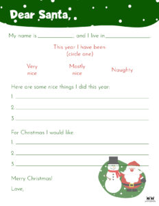 Dear Santa Letter Printables - FREE | Printabulls