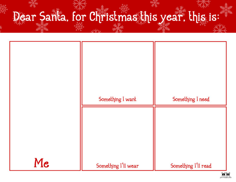 Dear Santa Letter Printables - FREE | Printabulls