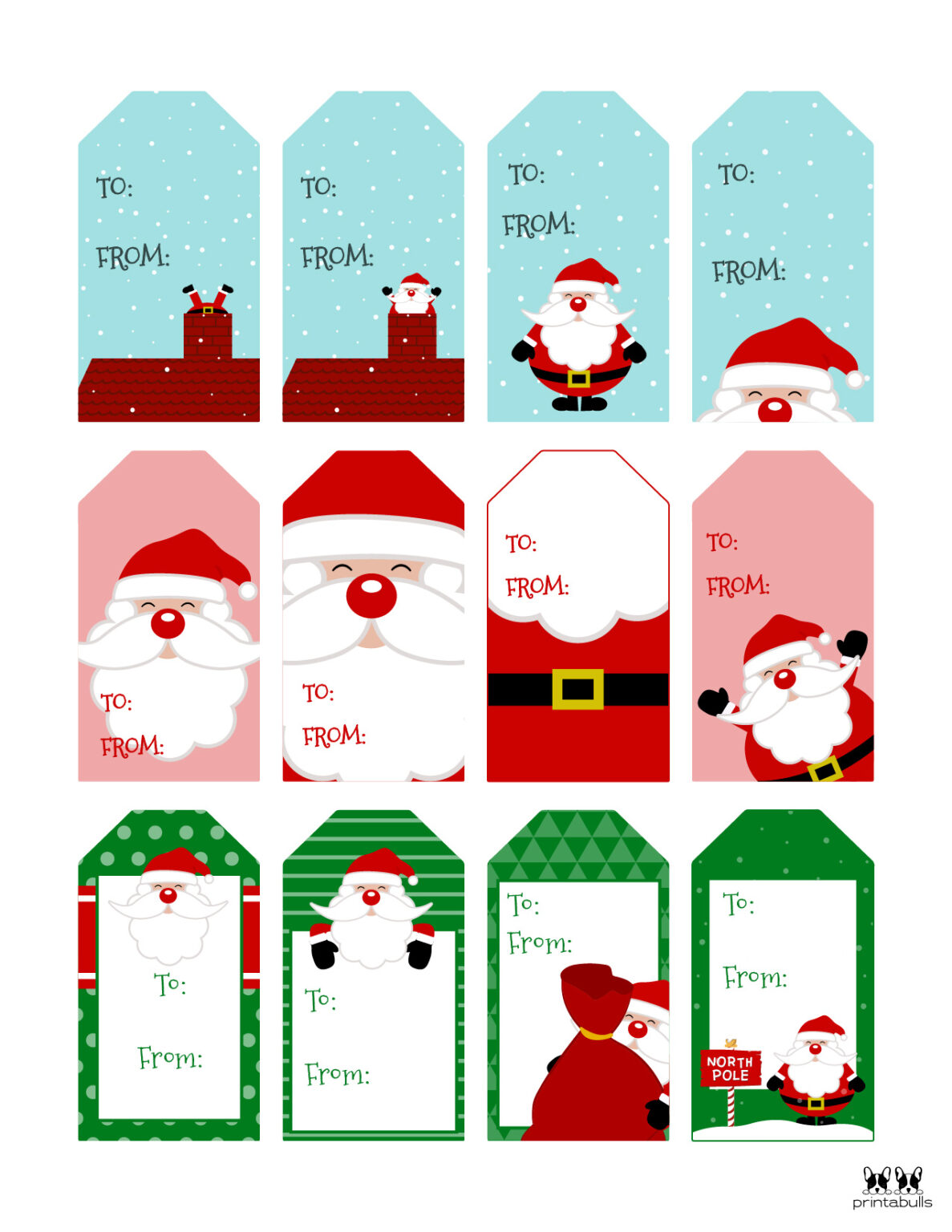 Santa Gift Tags - 80 Free Printable Tags & Labels | Printabulls