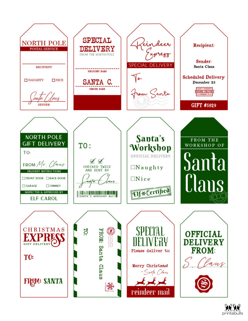 Printable Santa Gift Tags Free