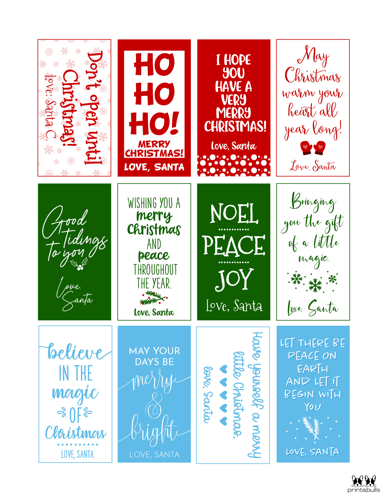 Santa Gift Tags - 80 Free Printable Tags &amp; Labels | Printabulls