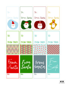 Santa Gift Tags - 80 Free Printable Tags & Labels | Printabulls