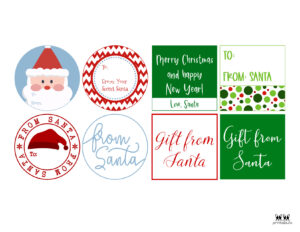 Santa Gift Tags - 80 Free Printable Tags & Labels | Printabulls