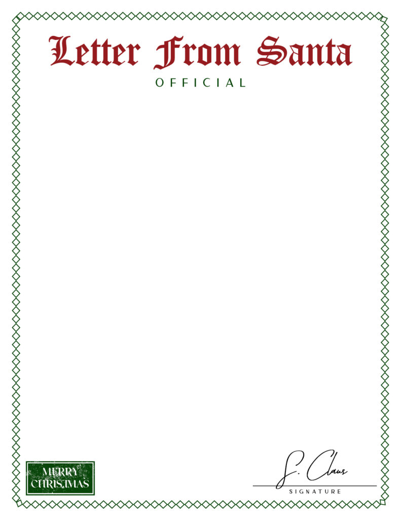 Printable Santa Letterhead Templates 12 FREE Printables Printabulls