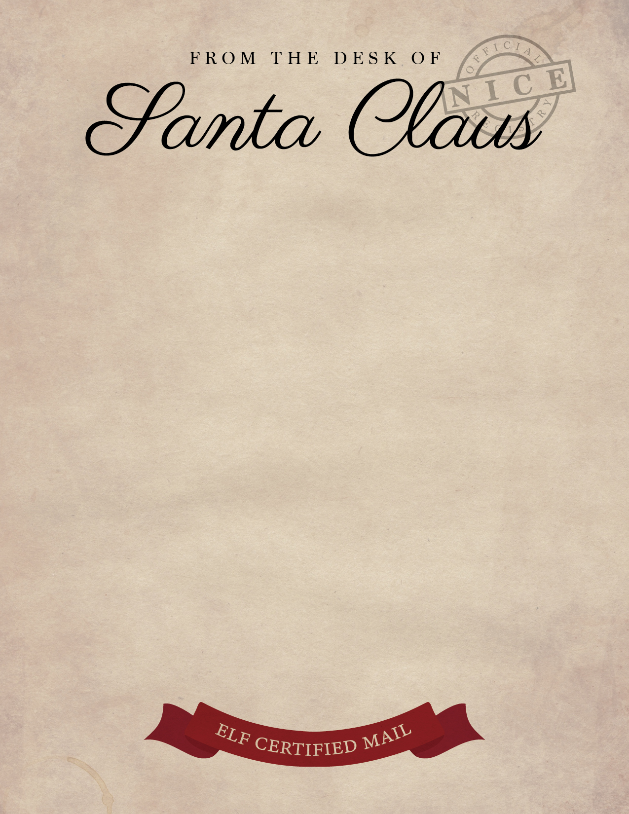 Santa Letterhead Free Printable