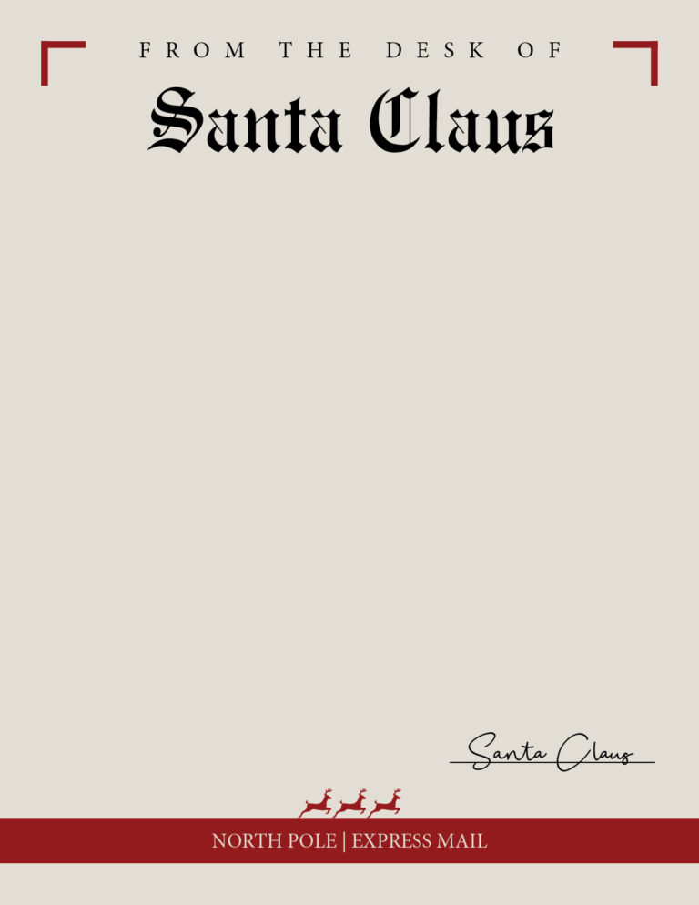 Printable Santa Letterhead Templates - 12 FREE Printables | Printabulls