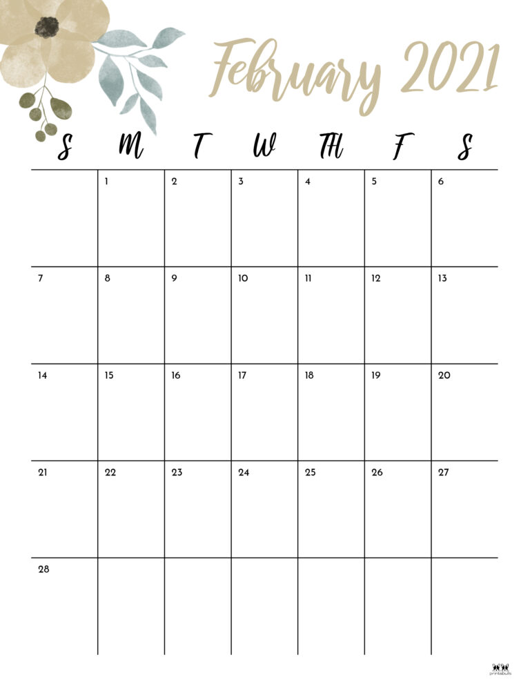 February 2021 Calendars - Free Printables | Printabulls