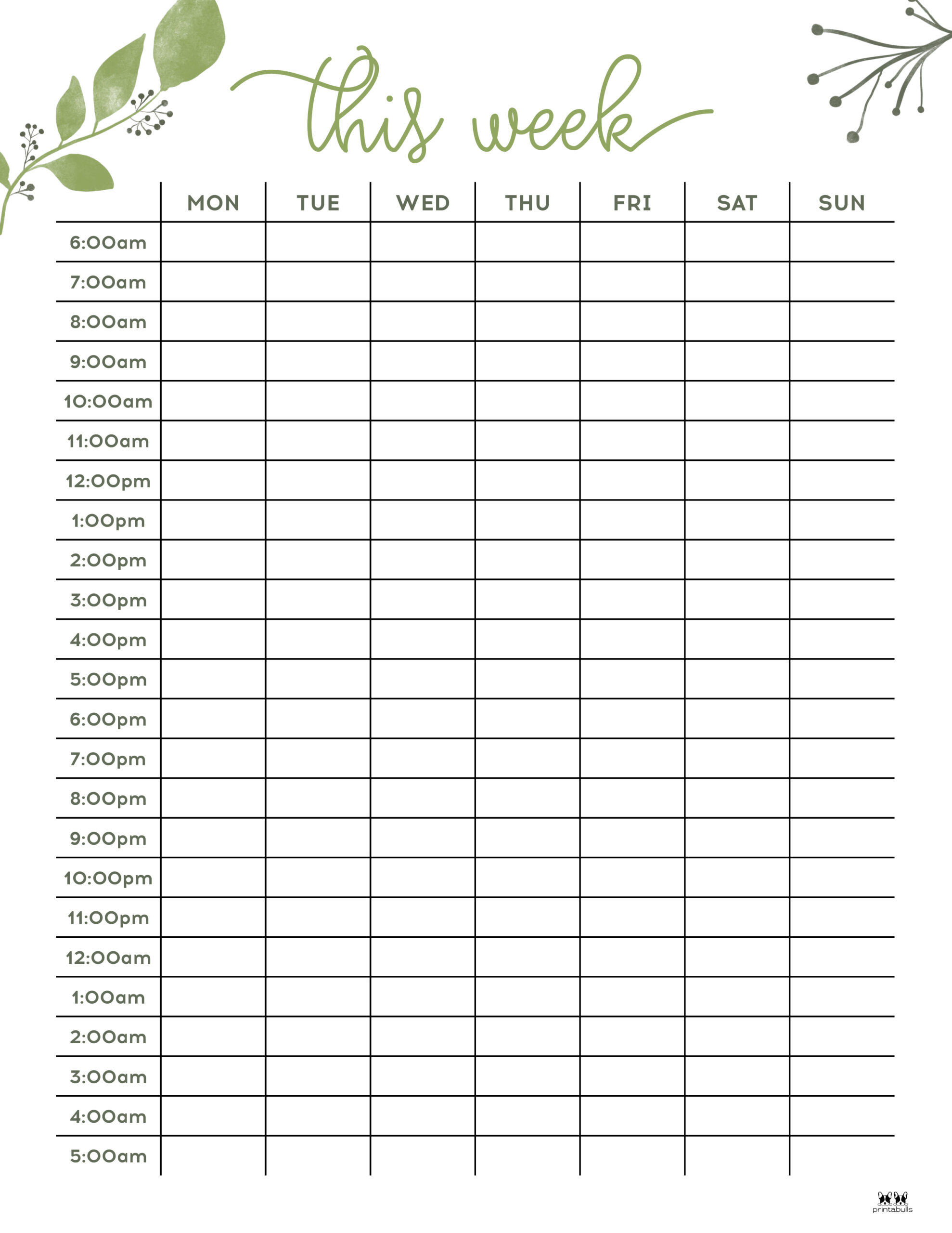 Hourly Planners - 20 FREE Printables | Printabulls