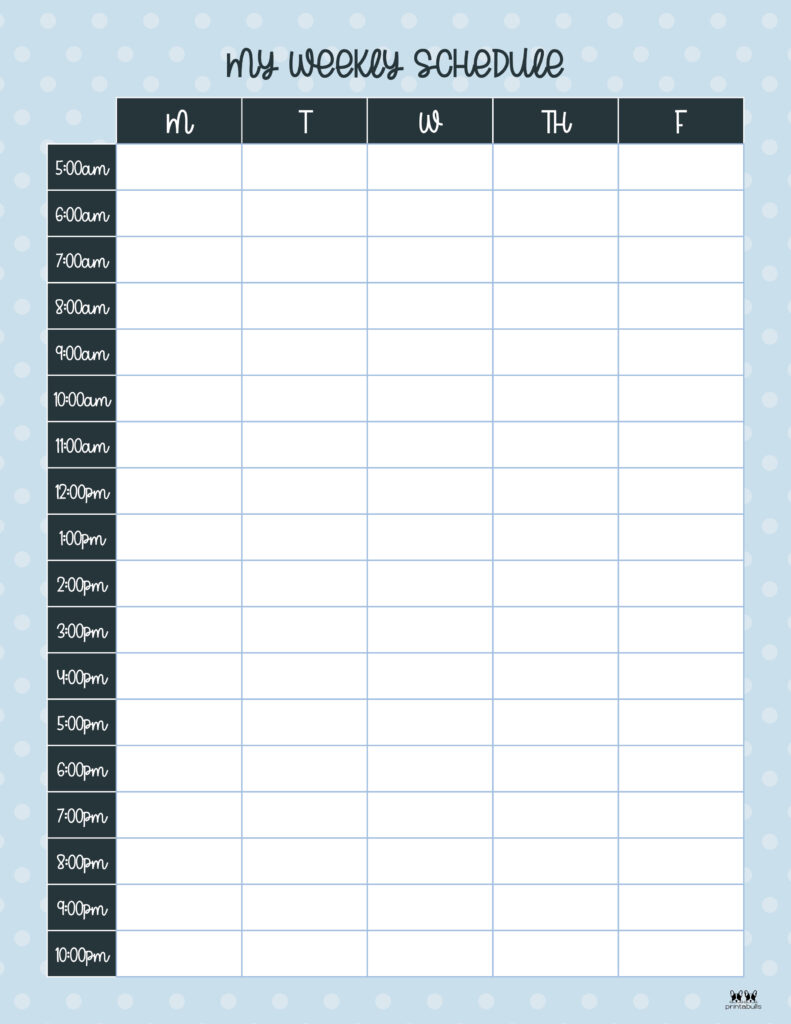 daily hourly schedule planner