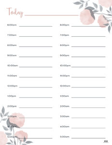 Hourly Planners - 20 FREE Printables | Printabulls