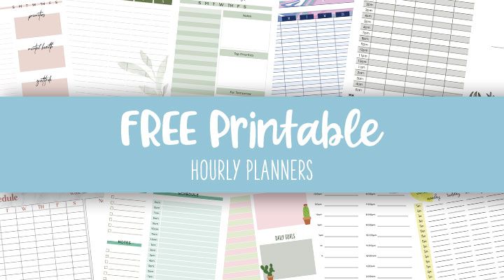 hourly planners 20 free printables printabulls