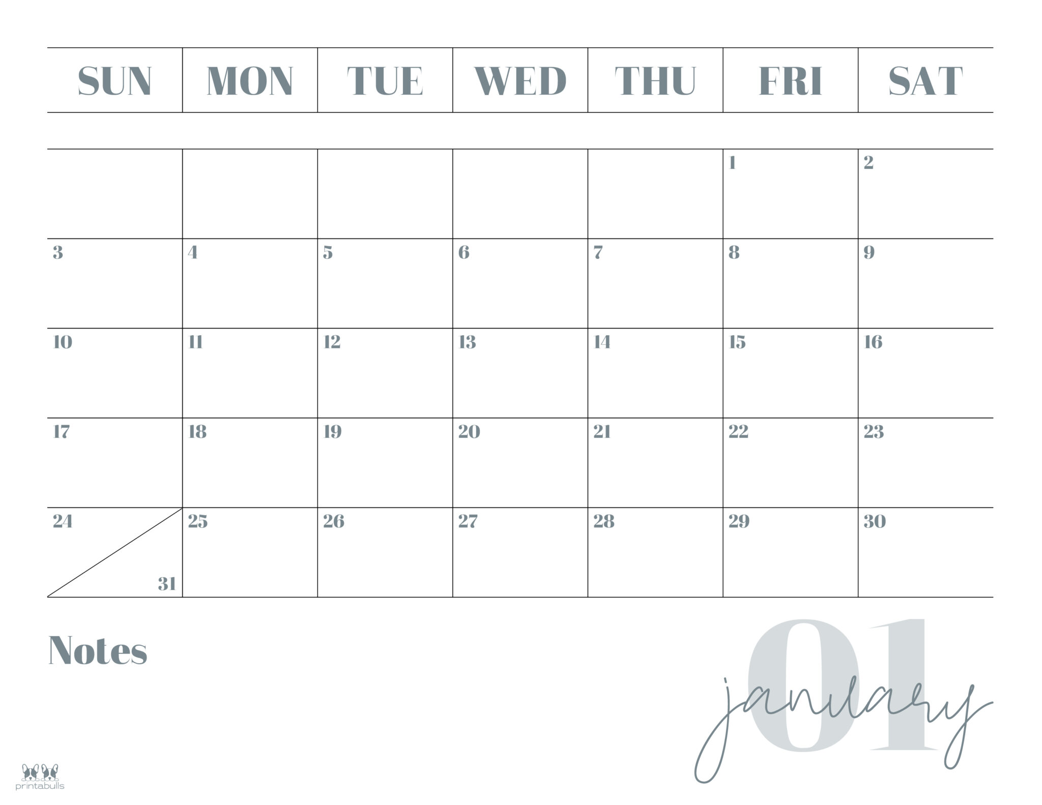 January 2021 Calendars - 15 Free Calendars | Printabulls