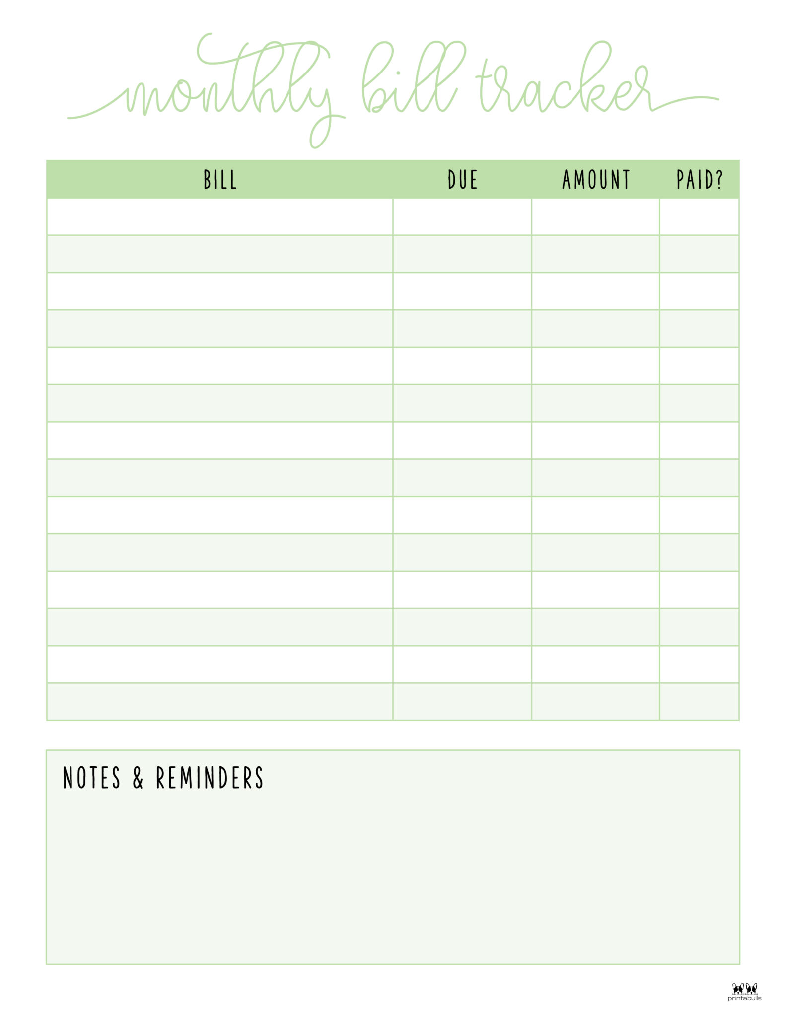 Printable Monthly Bill Organizer - Page 11