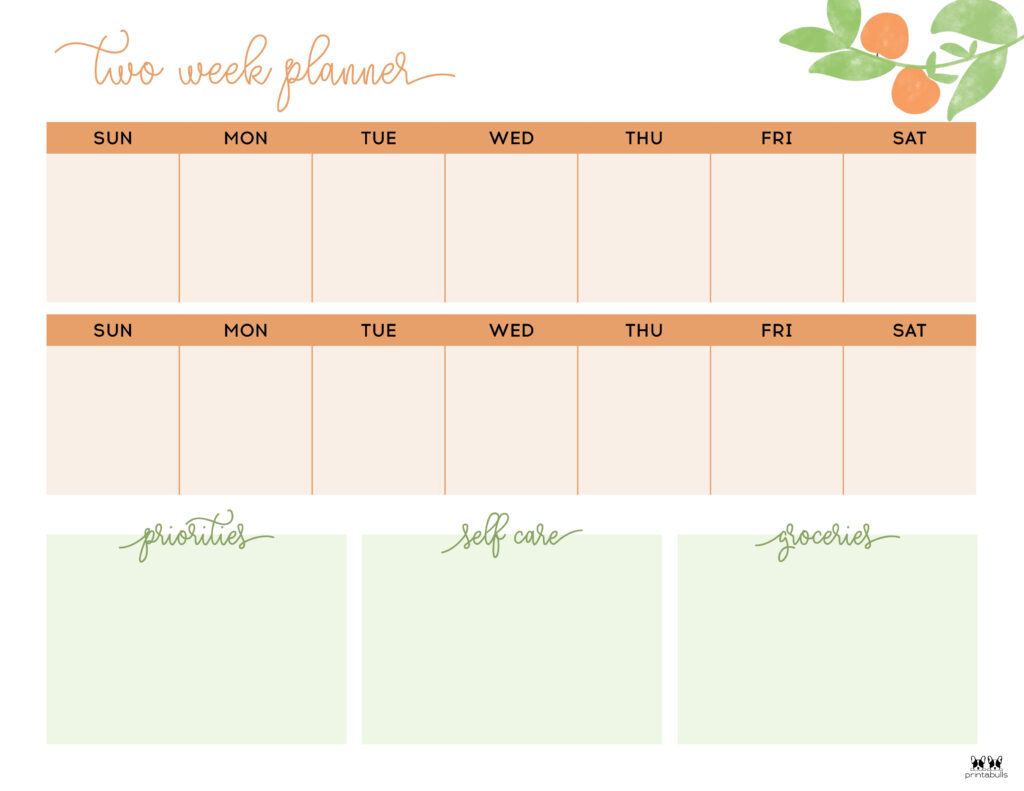 Printable Two Week Planner-Page 10