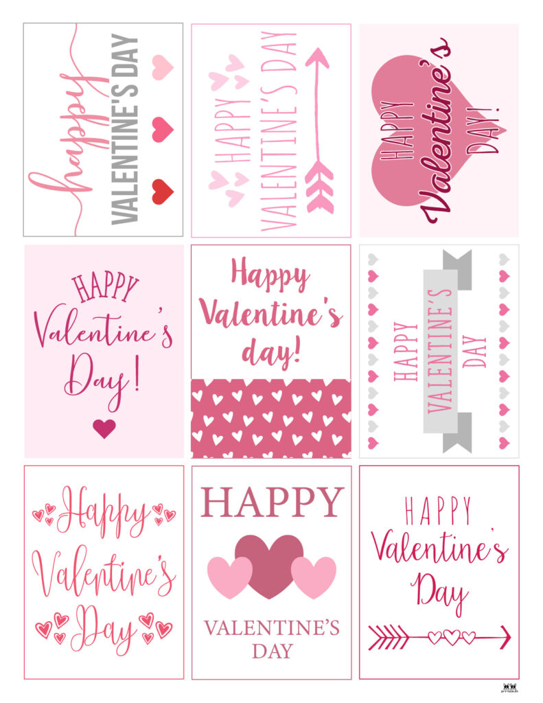 Valentine S Day Card Sheet Template Printable
