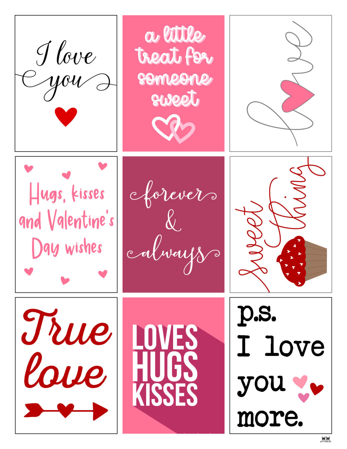 Printable Valentine&rsquo;s Day Cards - 100 Free Printables | Printabulls