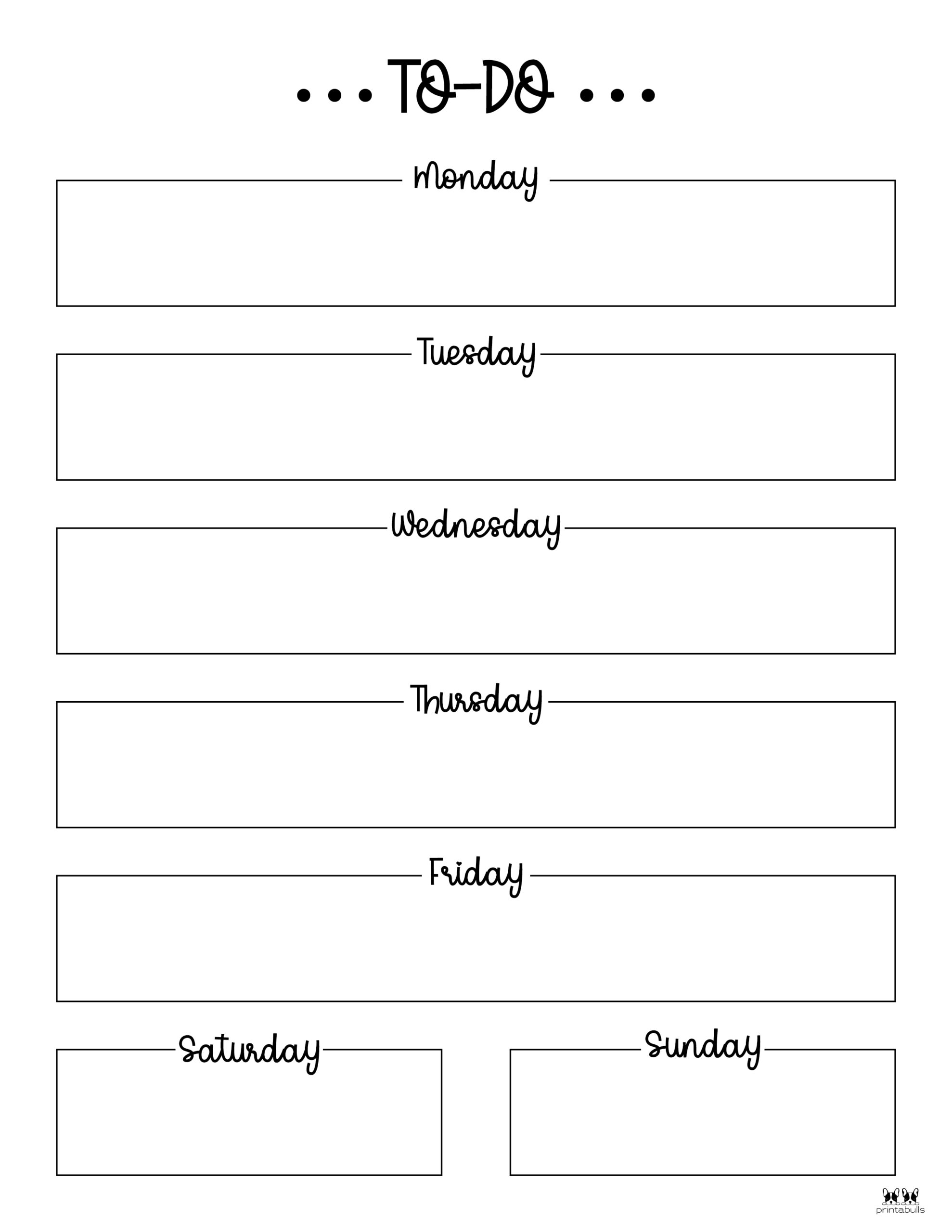 Printable Weekly To Do Chart