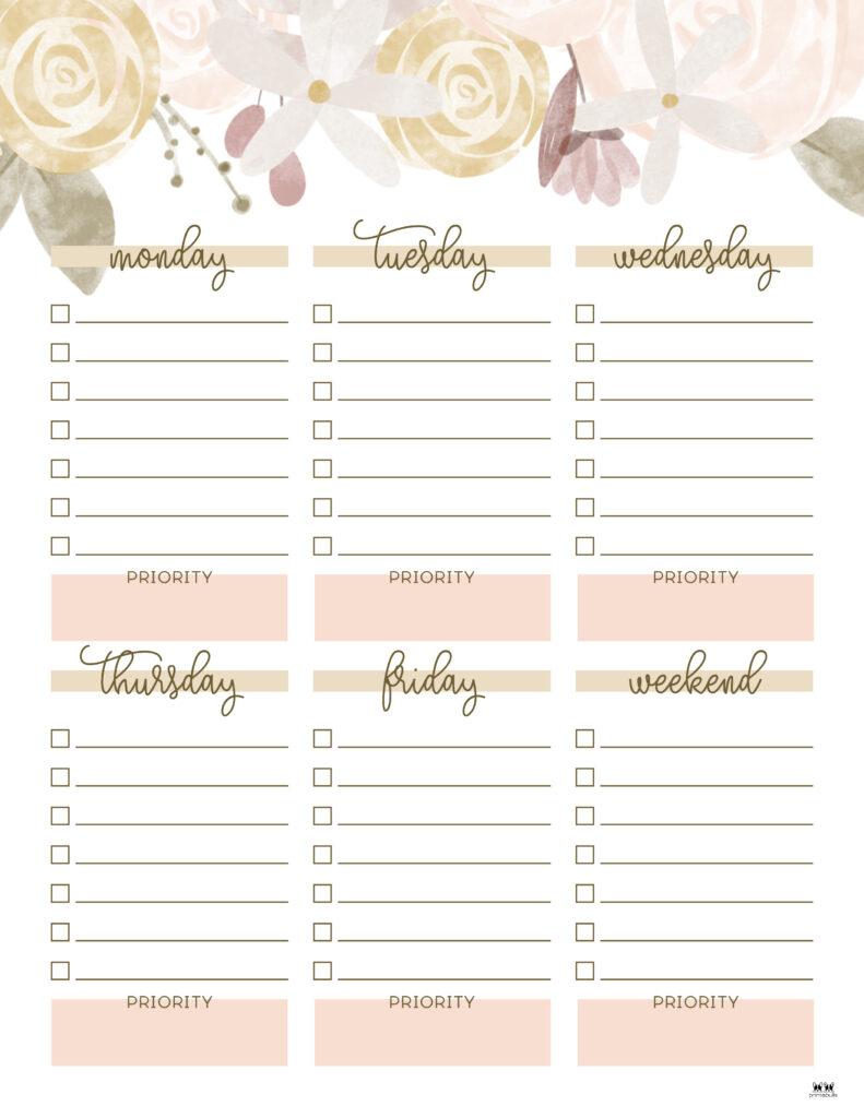 10 Viral Printable Pretty Weekly To Do List
