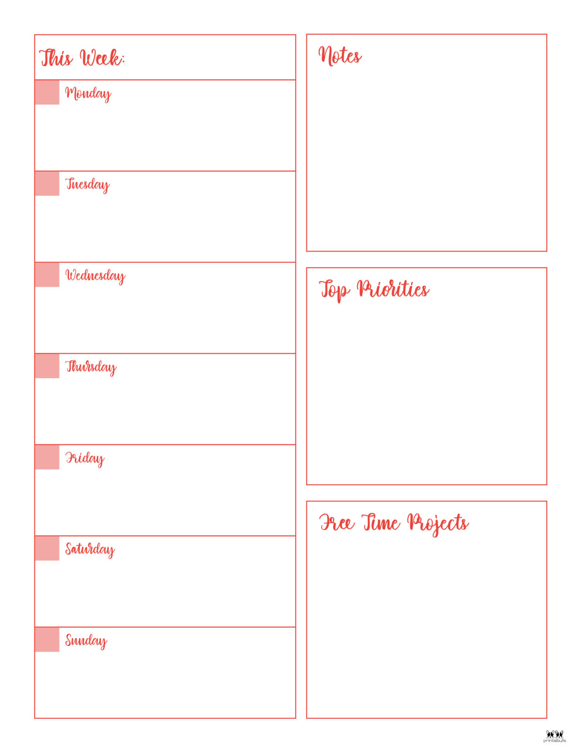 Weekly To Do List Printables - 15 Free Lists | Printabulls