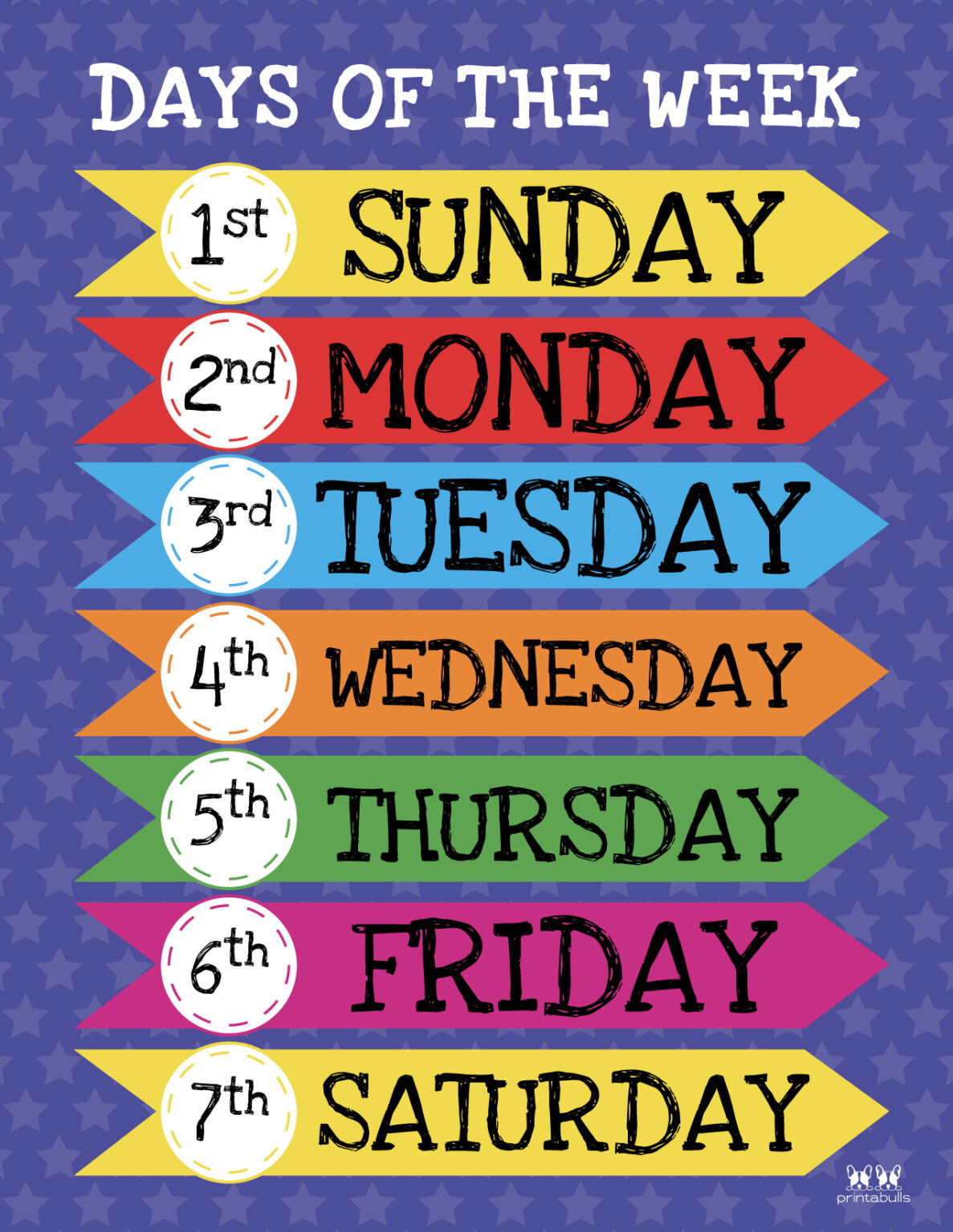 Printable Days Of Week