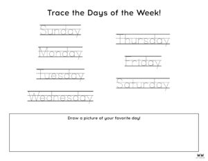 Days of the Week Worksheets & Printables - 50 Free Pages | Printabulls