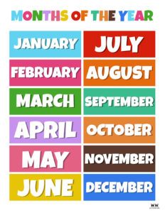 Months of the Year Worksheets & Printables | Printabulls