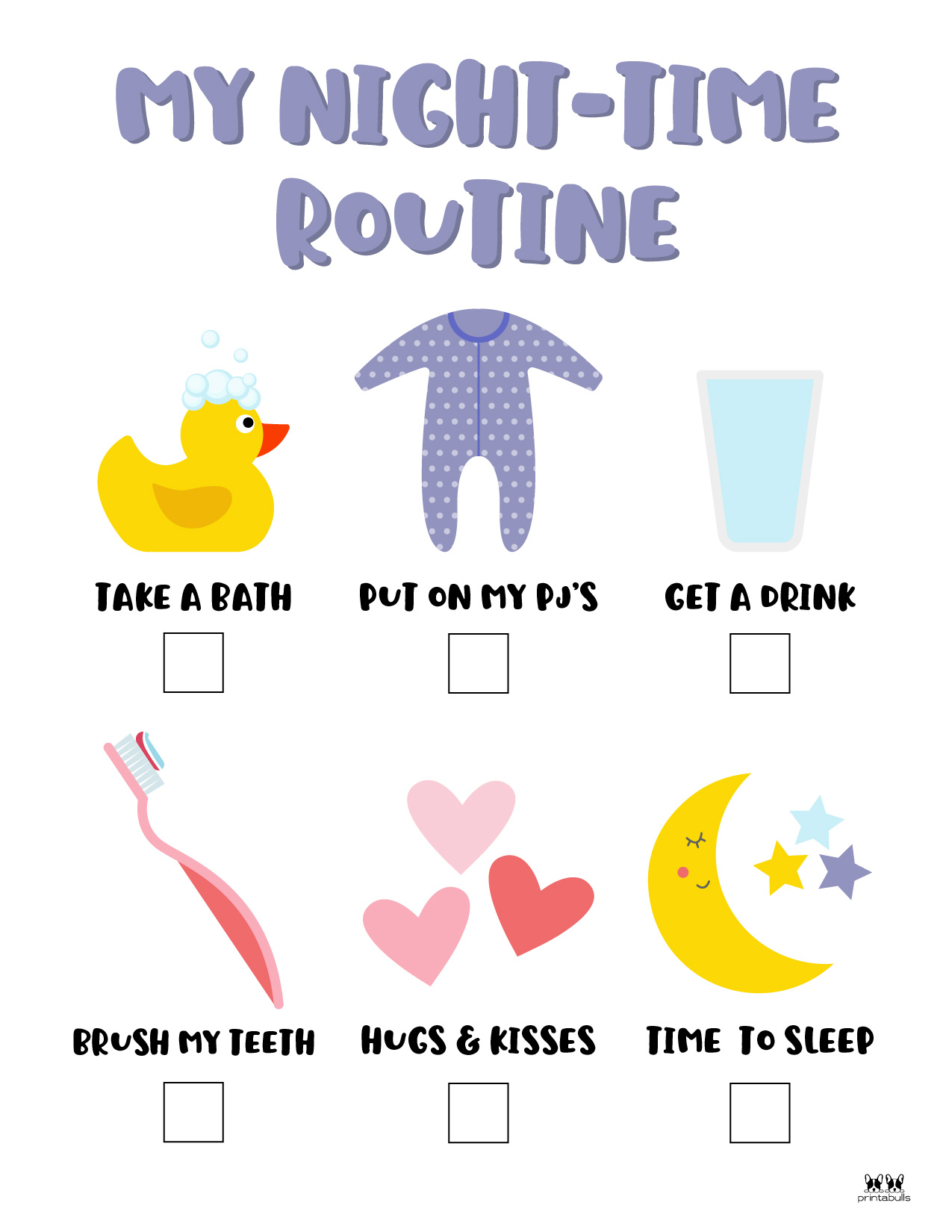 Bedtime Routine Charts - 20 FREE Printables | Printabulls