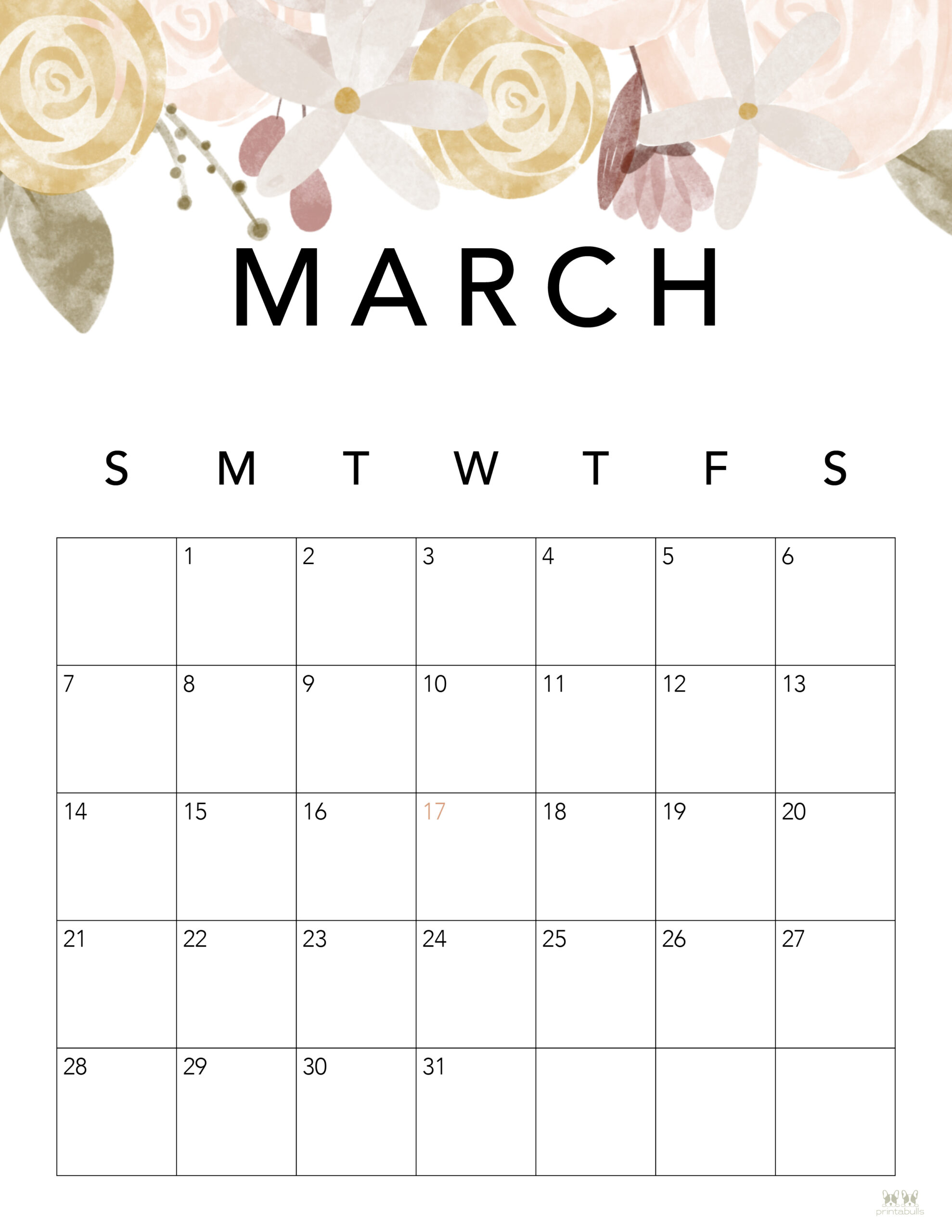 March 2021 Calendars - Free Printables | Printabulls