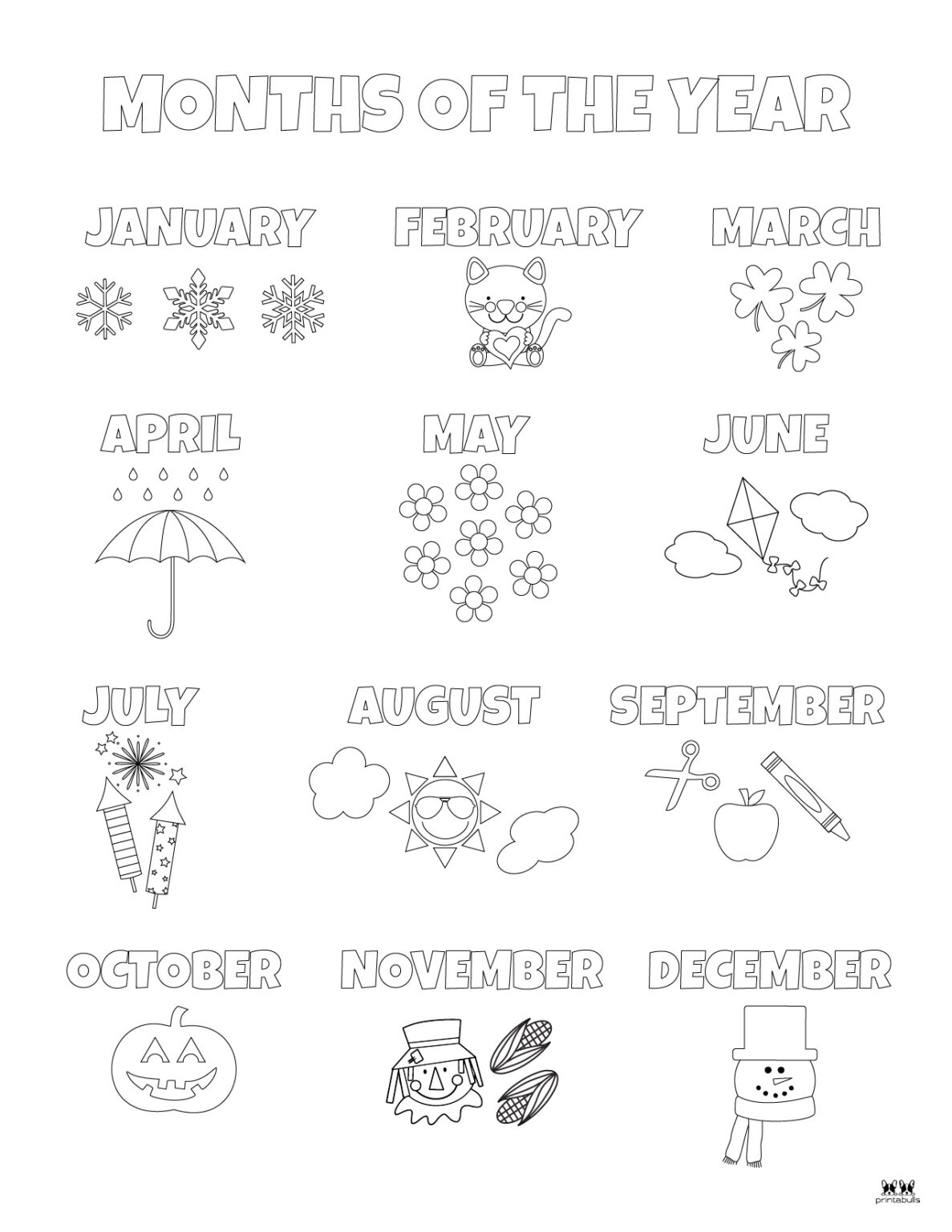 Months Of The Year Worksheets Printables Printabulls