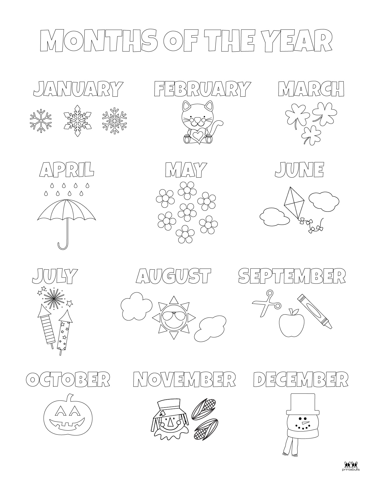 Months of the Year Worksheets & Printables | Printabulls