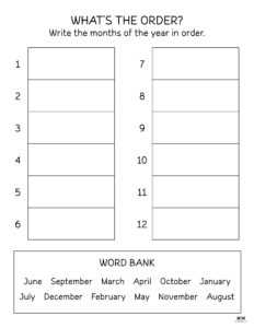 Months of the Year Worksheets & Printables | Printabulls