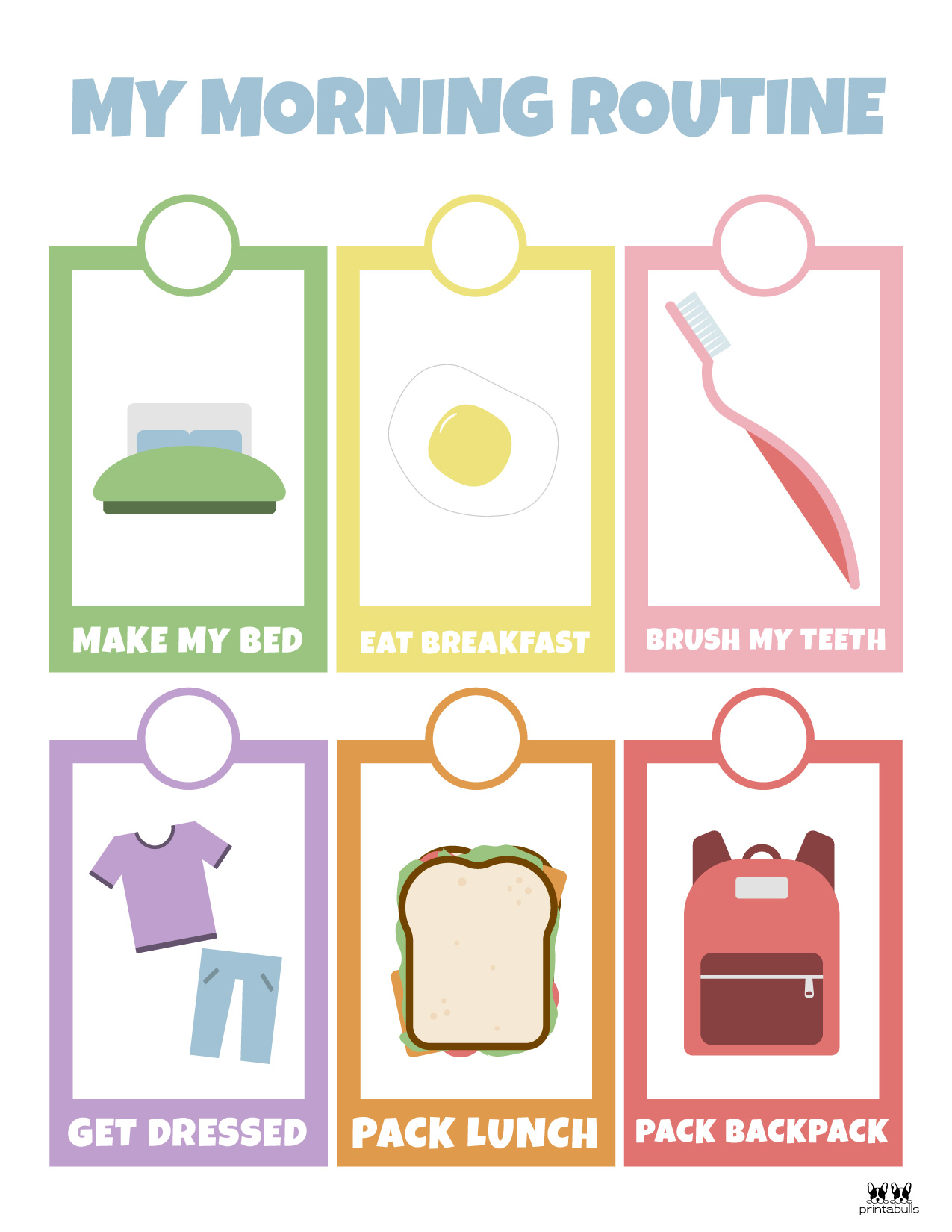 Morning Routine Chart For Kids Free Printable