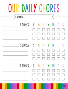 Multiple Children Chore Charts - 10 Free Printable Charts | Printabulls