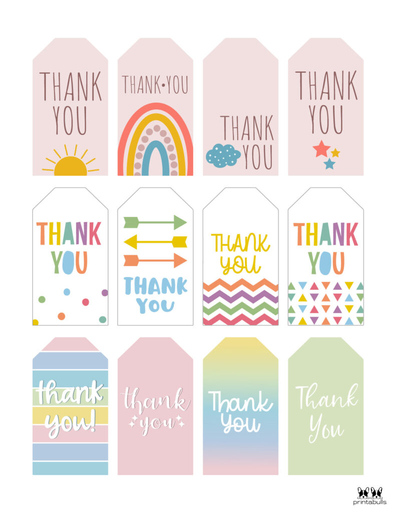 Birthday Thank You Tags Template Free