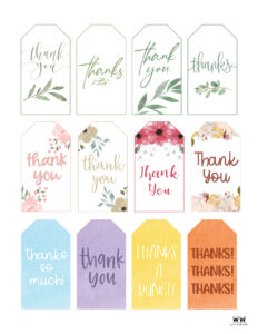 Free Printable Thank You Tags - 300 Tags | Printabulls