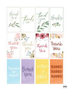 Free Printable Thank You Tags - 300 Tags 