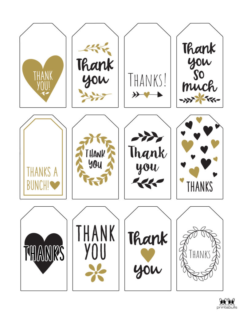 Printable Circular Thank You Tags Template in 5 Styles - Downloadable PDF -  Favor Thank You Tags Thank You Printable Thank You Tag