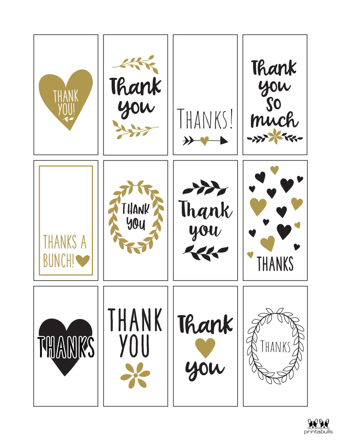 Free Printable Thank You Tags - 300 Tags | Printabulls