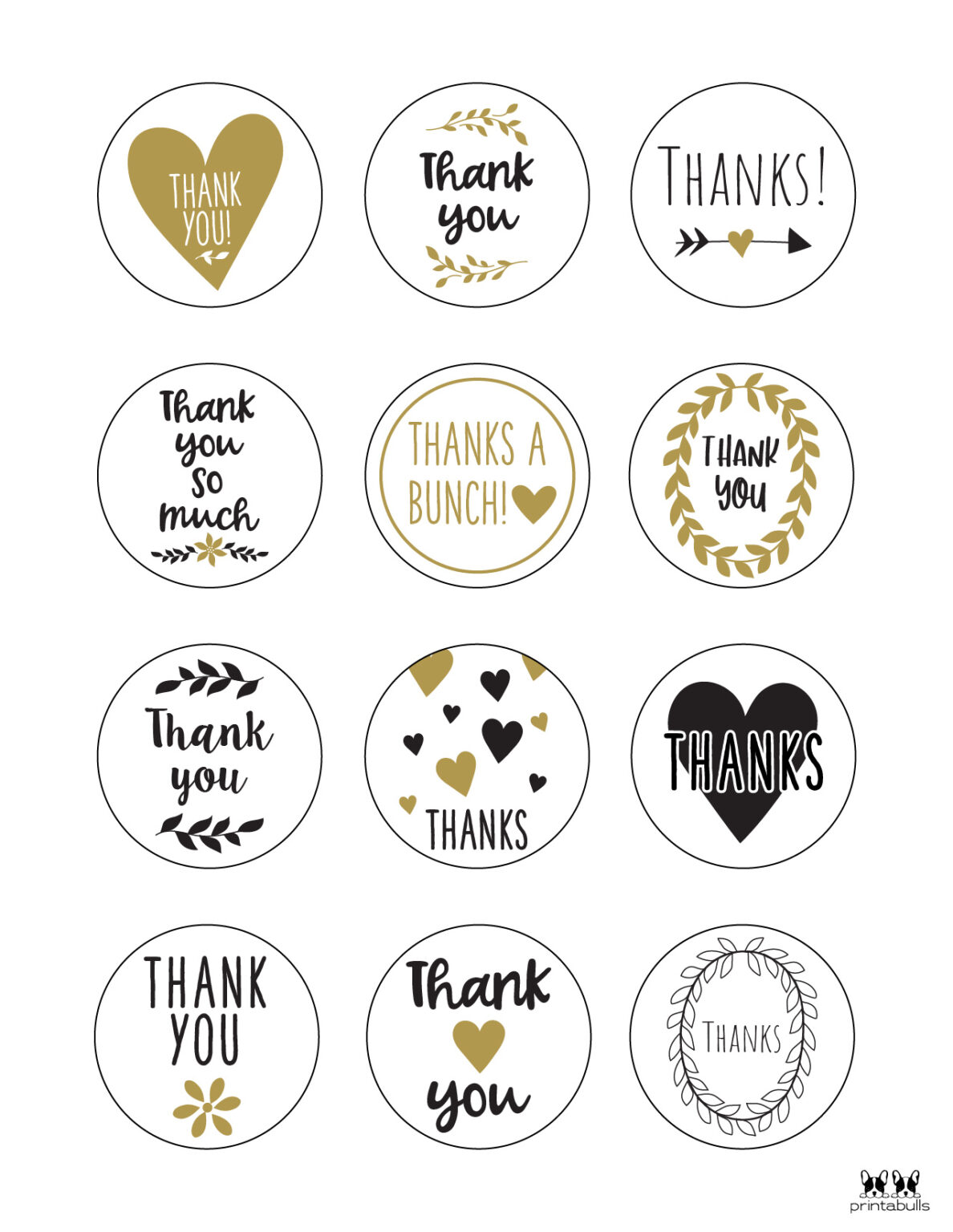 Free Printable Thank You Tags - 300 Tags | Printabulls