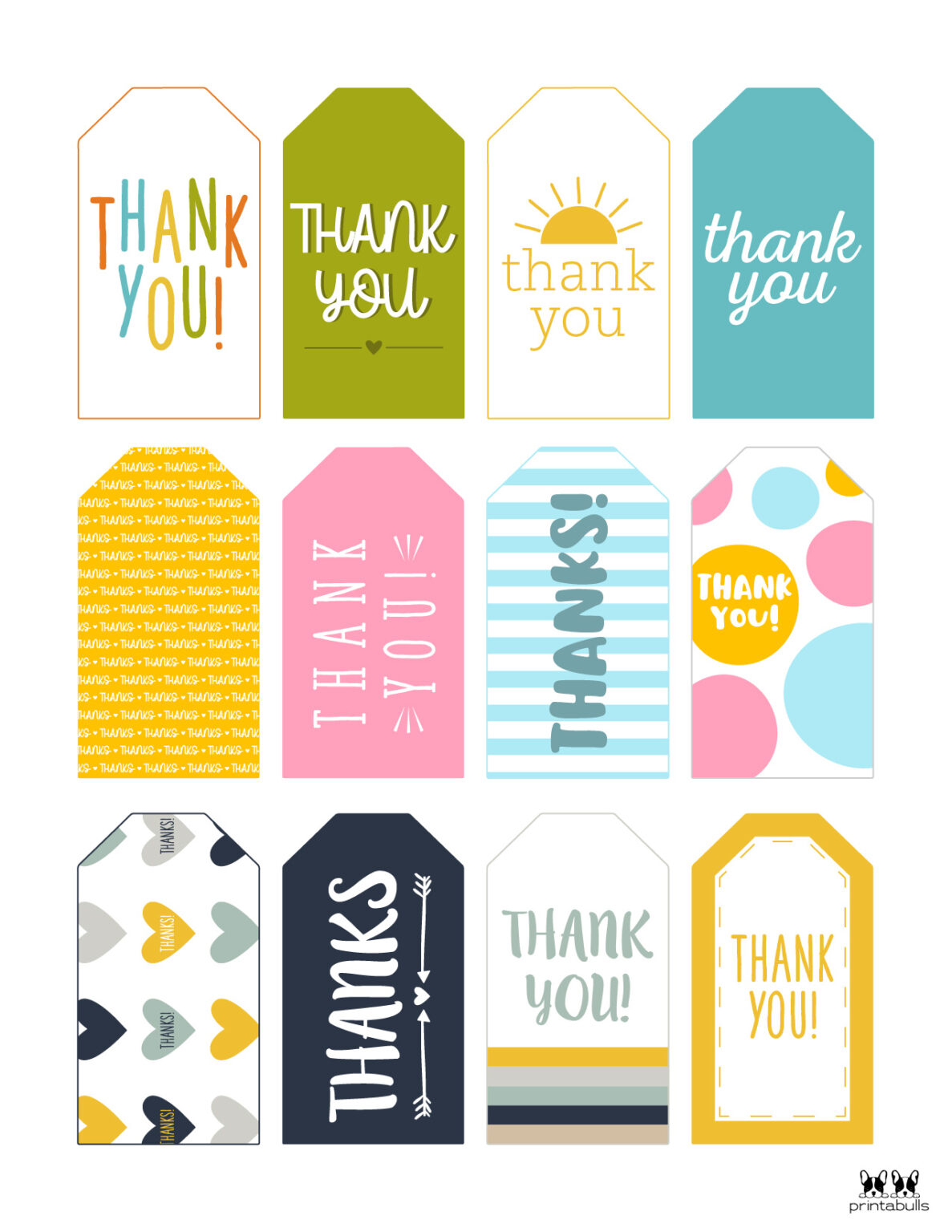 Free Printable Thank You Tags - 300 Tags | Printabulls