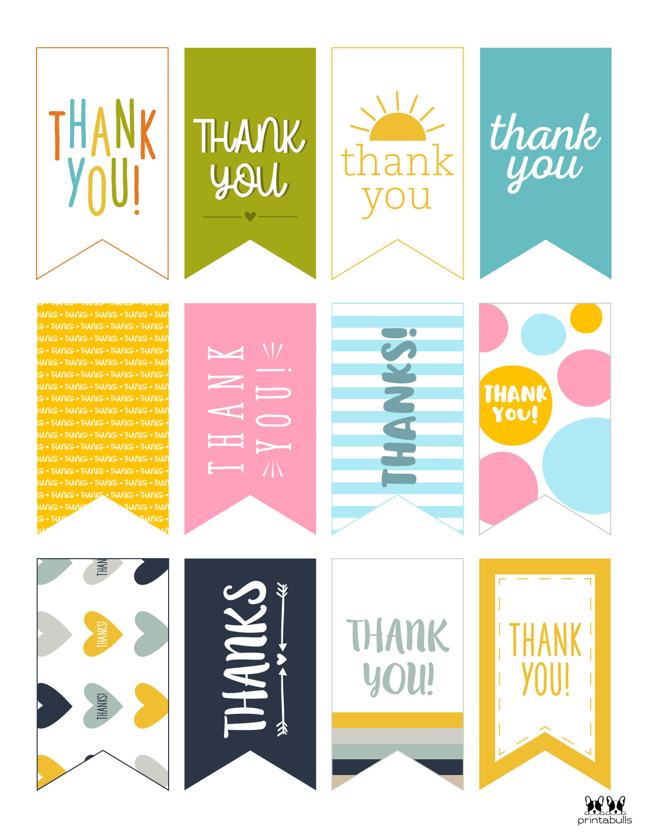 Free Printable Thank You Tags - 300 Tags | Printabulls