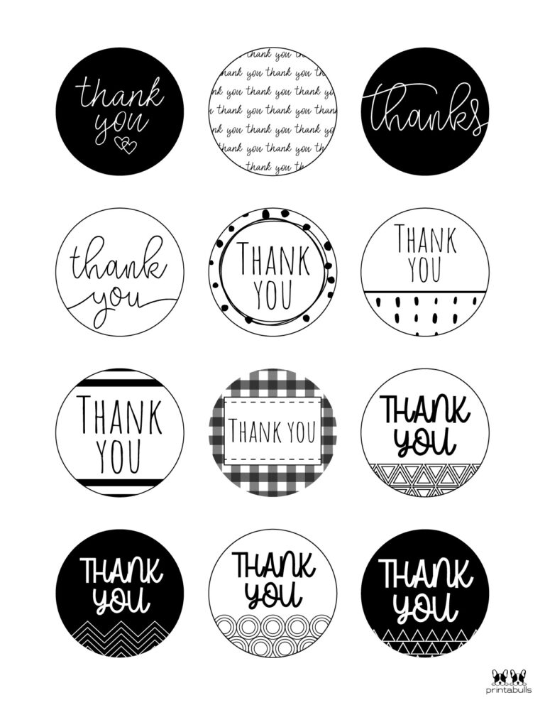 Free Printable Thank You Tags - 300 Tags | Printabulls