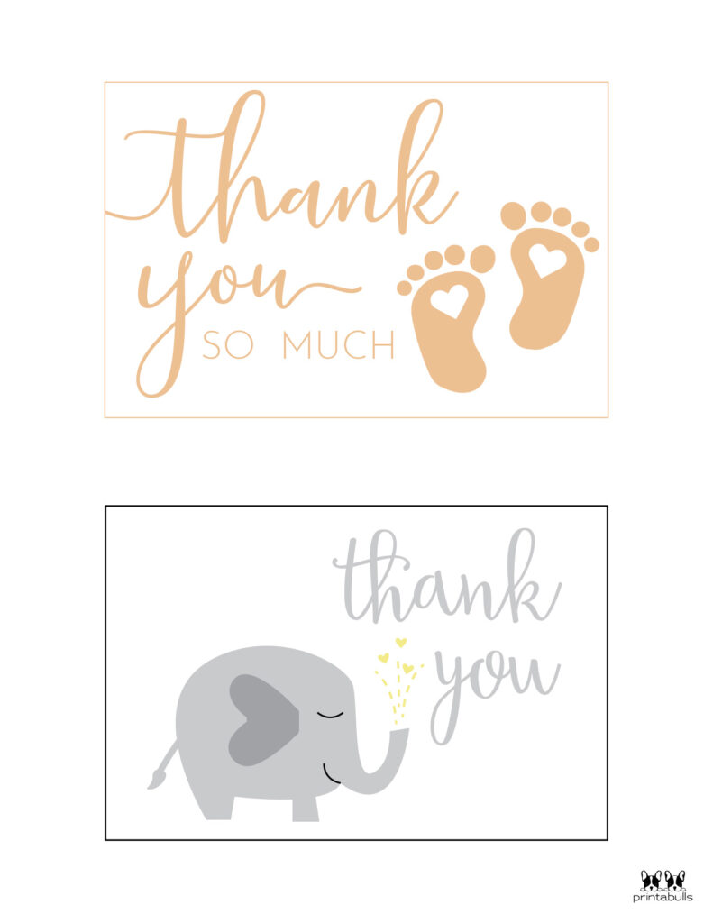 Printable Baby Shower Thank You Cards-Page 1