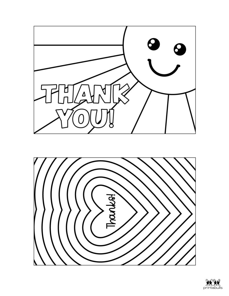 Printable Thank You Card Coloring Page : Kids Coloring Thank You Cards ...
