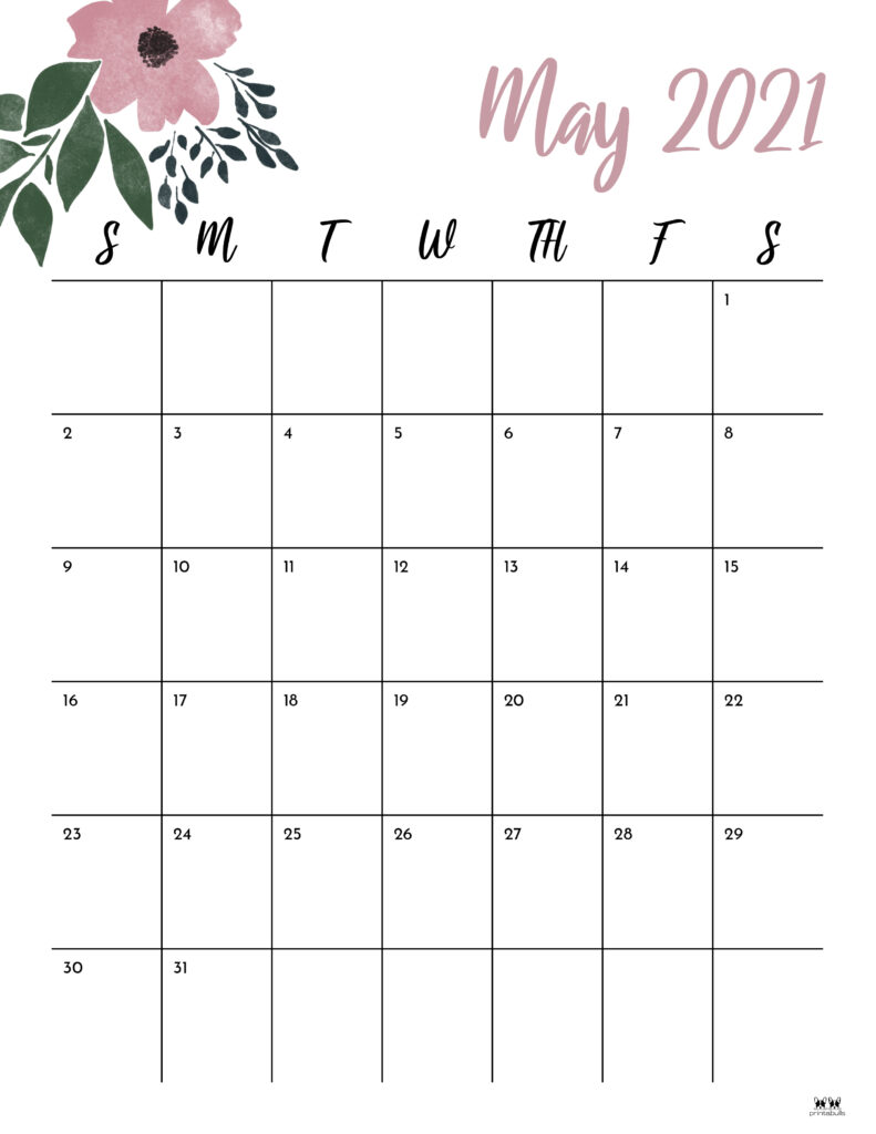 Printable May 2021 Calendar-Style 15
