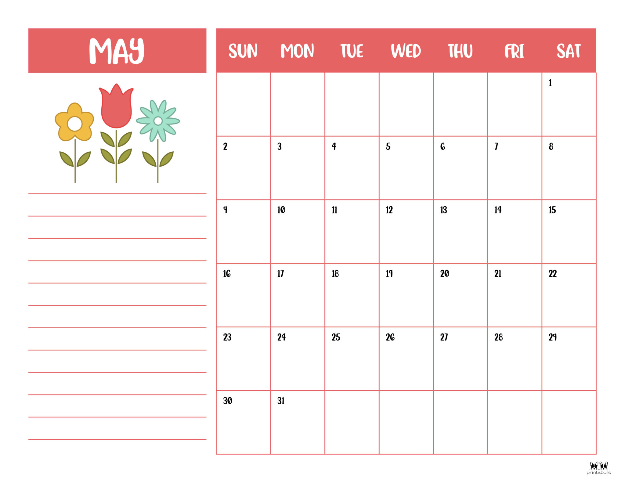 Printables May Calendar 2021 May 2021 Printable Calendar With