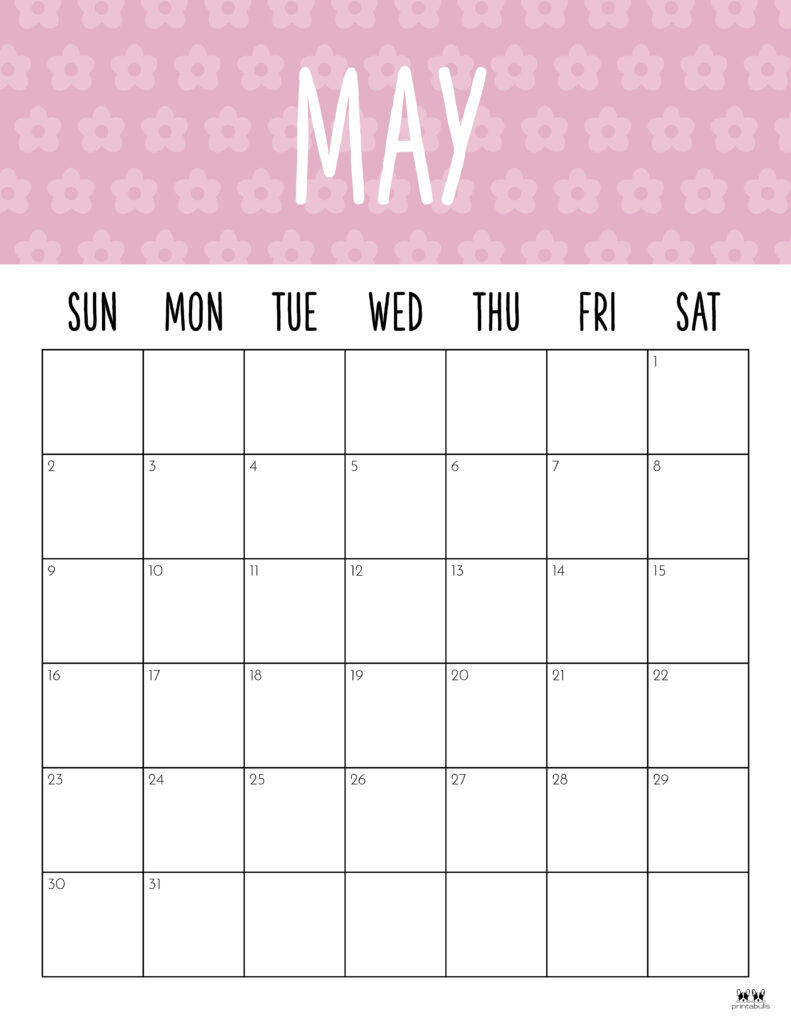 Printable May 2021 Calendar-Style 9