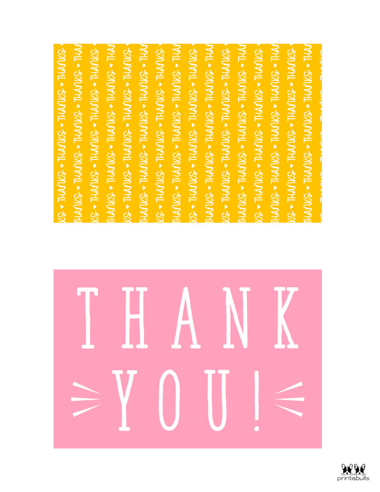 150+ Printable Thank You Cards - FREE | Printabulls