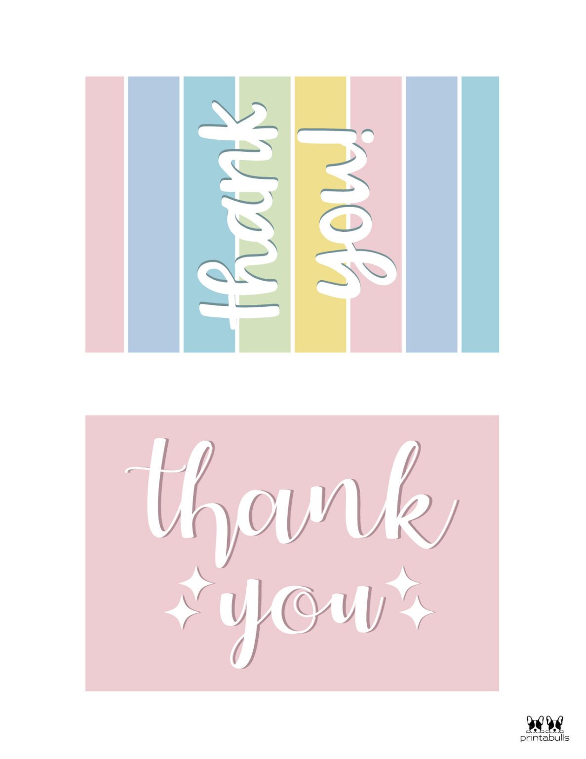 150+ Printable Thank You Cards - FREE | Printabulls