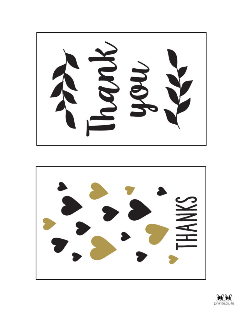 150+ Printable Thank You Cards - FREE | Printabulls